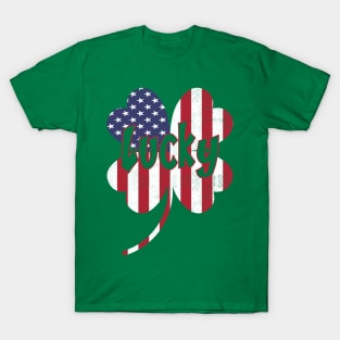 St. Patrick's Day Irish American Flag Shirt Shamrock Gift T-Shirt